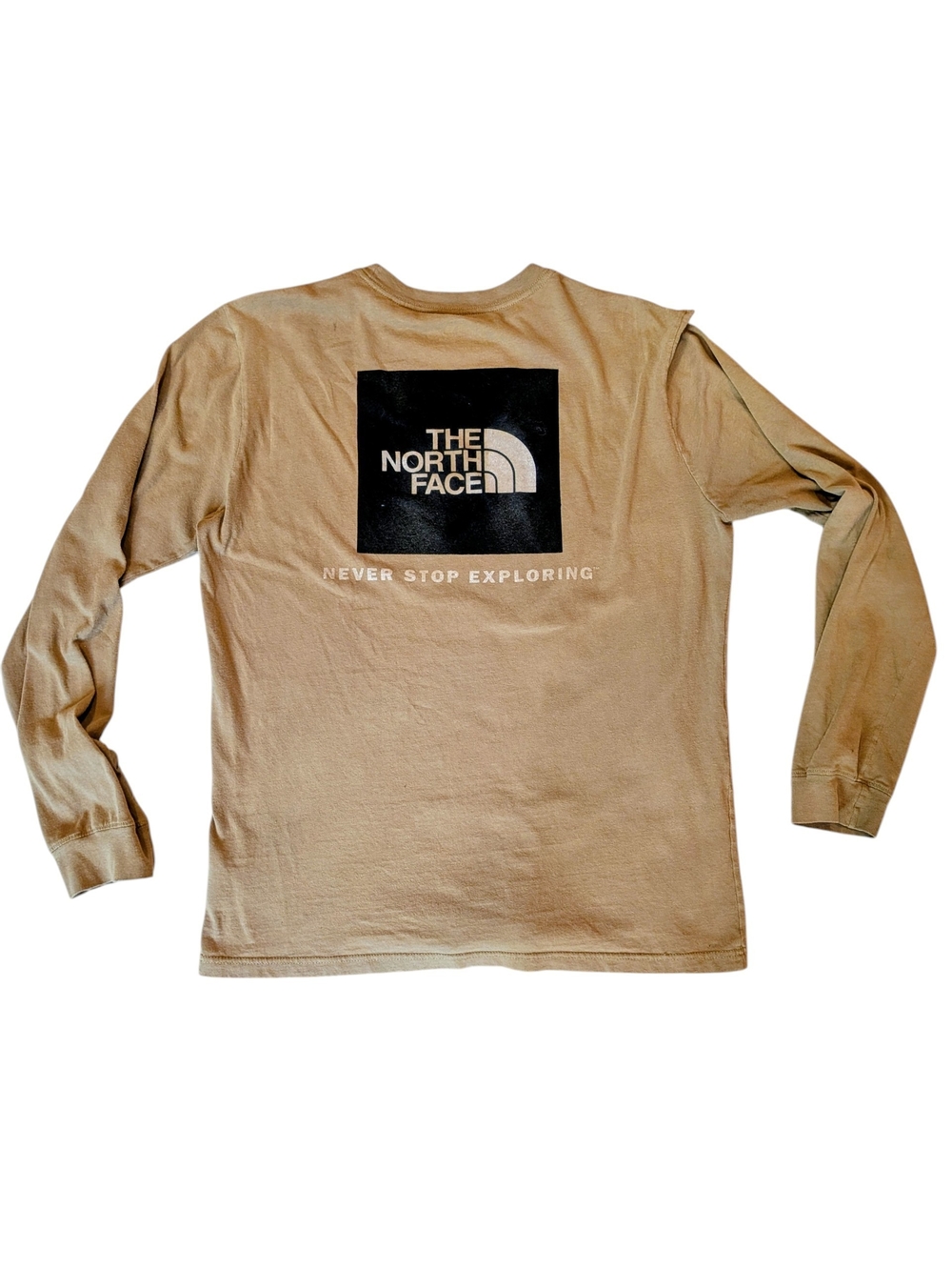 The North Face Men's Long Sleeve Crew Tee - Brown Distressed Rare
